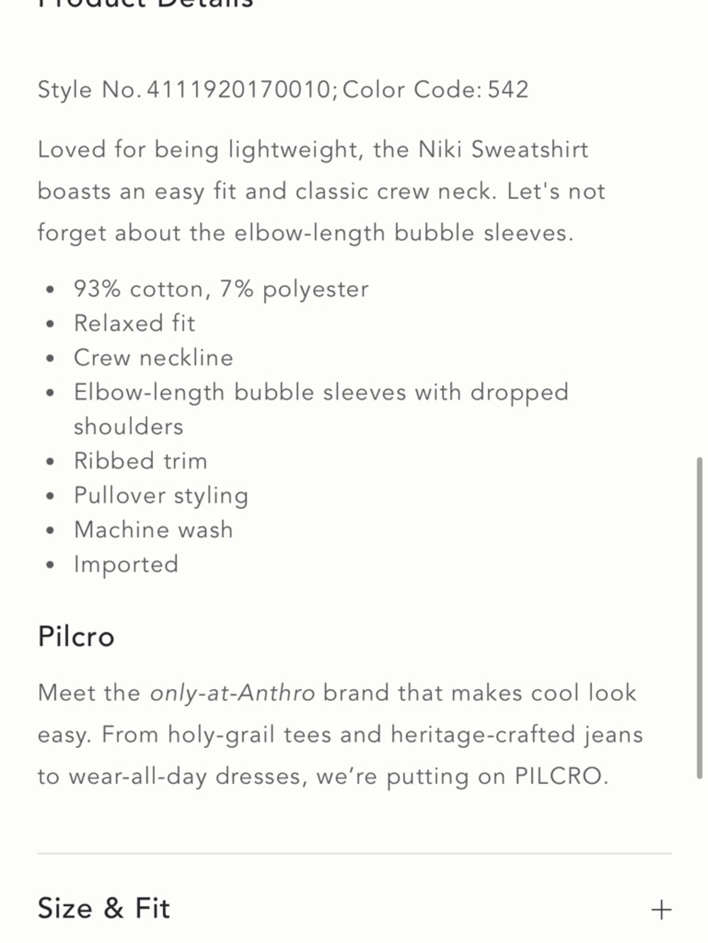 Pilcro - Anthropologie Niki Bubble Sweatshirt - Picture 7 of 7